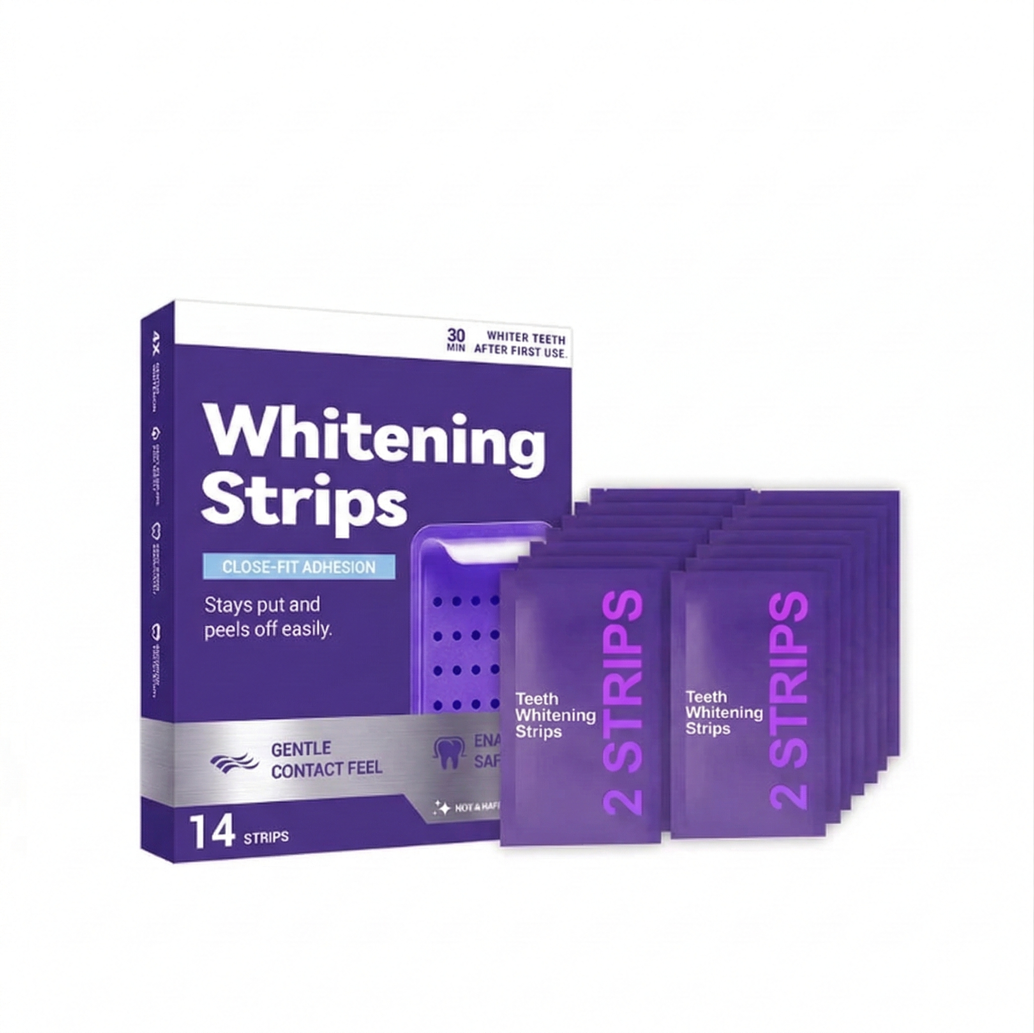 Lila Zahnaufhellungsstreifen - Anwend. peroxidfrei