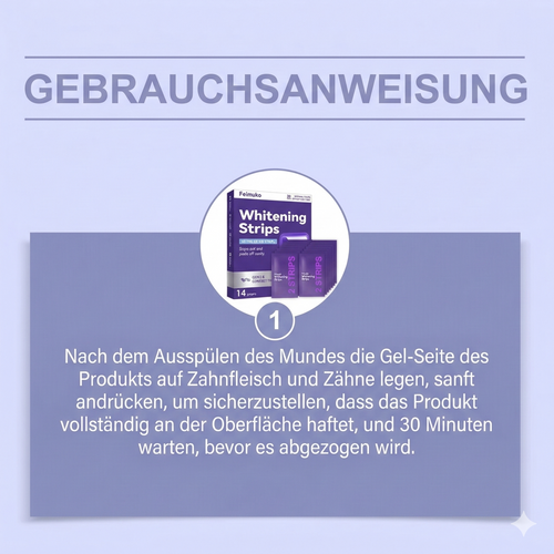 Lila Zahnaufhellungsstreifen - Anwend. peroxidfrei